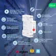 Nous D1Z DIN-sín kompatibilis Tuya Zigbee fogyasztásmérős relémodul 16A
