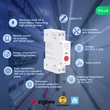 Nous D2Z DIN-sín kompatibilis Tuya Zigbee fogyasztásmérős relémodul 20A