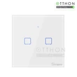 Sonoff » Sonoff TX T0 EU 2C WiFi vezérlésű, távvezérelhető, érintős dupla/csillár villanykapcsoló (fehér)