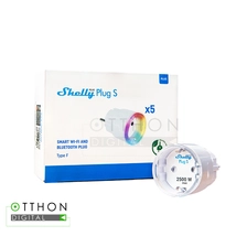 Shelly PLUS Plug S Wi-Fi + Bluetooth fogyasztásmérős okoskonnektor, fehér (5 darabos akciós csomag)