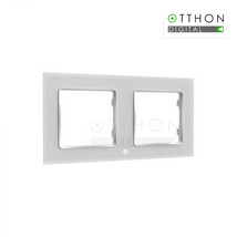 Shelly Wall Switch sorolókeret, 2-es fehér üveg előlapos