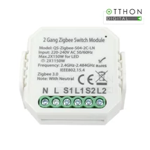 SmartWise Zigbee 230V relé két áramkörös, kapcsolóbemenettel (eWeLink és Tuya kompatibilis)