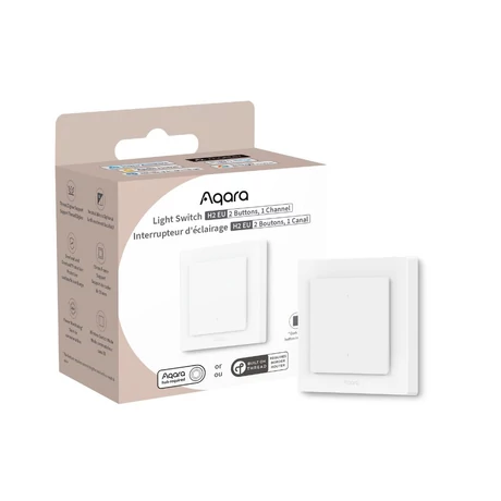 Light Switch H2 EU egy áramkörös, két gombos okos Zigbee + Thread villanykapcsoló, fehér / szürke