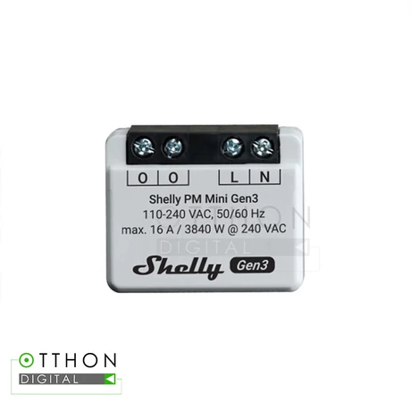 Shelly PLUS PM MINI GEN3, Wi-Fi + Bluetooth áramfogyasztás-mérő