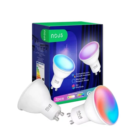 Nous P8 okos Tuya Wi-Fi RGB izzó (GU10 foglalat), Matter kompatibilis (2 db)