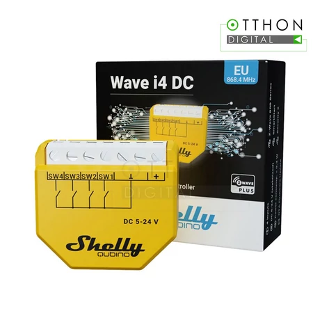 Shelly WAVE i4DC vezeték nélküli okos bemeneti modul, Z-Wave protokollal