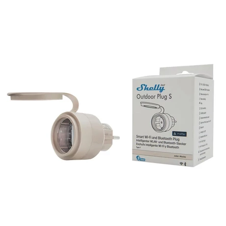 Shelly Outdoor Plug S Gen3, Wi-Fi + Bluetooth, Matter kompatibilis kültéri okoskonnektor