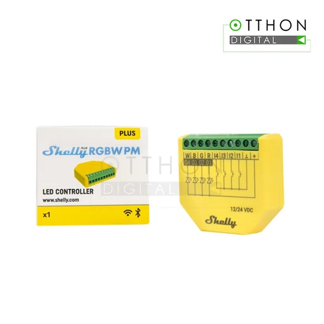 Shelly PLUS RGBW PM - Wi-Fi + Bluetooth RGBW LED szalag okosvezérlés