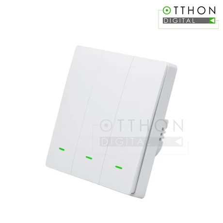 SmartWise » SmartWise B3LW WiFi + RF, három gombos, eWeLink app-os okos villanykapcsoló (csak fázisvezetéket igényel)