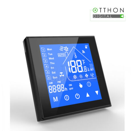 SmartWise WiFi-s okos termosztát ‘C’ eWeLink app kompatibilis, ‘C’ típus (feszültségmentes kapcsolás), fekete