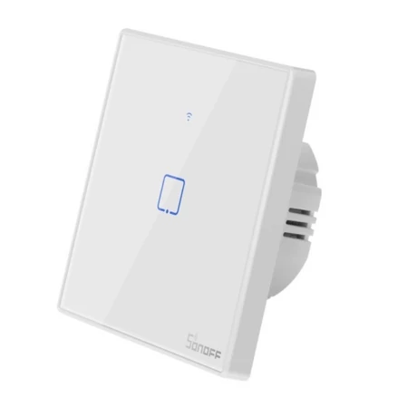 Sonoff TX T2 EU 1C » WiFi + RF vezérlésű, távvezérelhető, érintős 1-es villanykapcsoló (fehér)