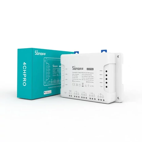 Sonoff RF 4CH PRO R3 » WiFi + RF, internetről távvezérelhető kapcsoló relé négy áramkörhöz, impulzuskapcsolással