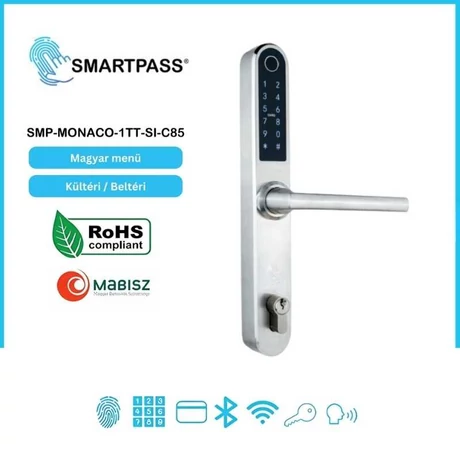 MONACO C85 Silver Okos Kilincs, Ezüst