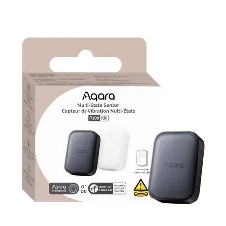 Aqara Multi-State Sensor P100 – multi szenzor: ajtó/ablak nyitás, rezgés és dőlésszög érzékelő; Zigbee+ Thread, szürke (VB-S03D)