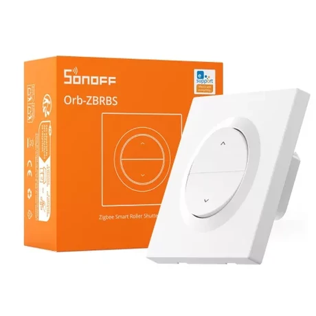 SONOFF Orb-ZBRBS Smart Roller Shutter Wall Switch – mini relémodul redőnyökhöz + falikapcsoló, Zigbee, fehér (MINI-ZBRBS-E)