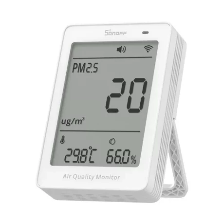 SONOFF AirGuard PM2.5/PM10 – SAWF-07P levegőminőség -érzékelő, Matter, Wi-Fi, fehér